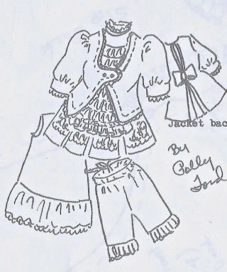 13 " Antique French Bru/jumeau - German Child Doll Dress Jacket Underwear Pattern