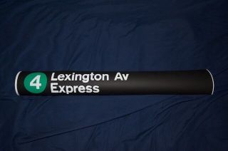 York City Subway 4 Train Sign Lex Ave Express Transit Redbird Rollsign Nyc
