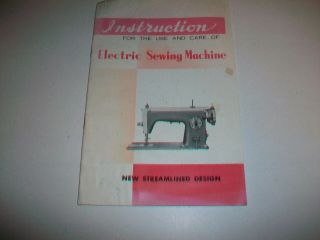 Vintage Instructions Book For Precision Electric Sewing Machine Streamlined Desi