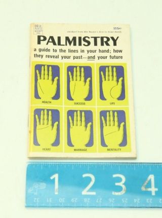 Vintage Dell Purse Book Palmistry Guide To Lines In Your Hand 1968 Mir Bashir