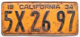 Old California 1934 License Plate,  Rat Rod,  Garage Decor,  Garden Art