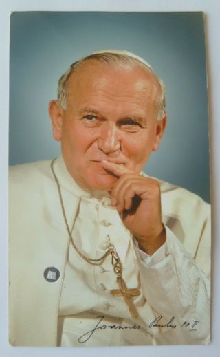 Rare Holy Card Pope John Paul Ii With Relic