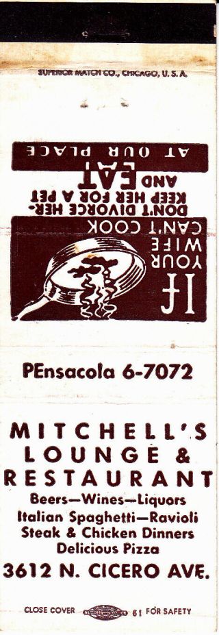 Vintage Matchbook Cover:.  Mitchell 