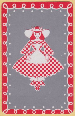 2 Single VINTAGE Swap/Playing Cards GIRL IN CHECKS & PANTALOONS ID ' SUZY WS - 8 - 53 3