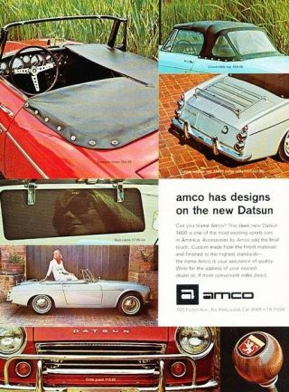 1967 Datsun 1600 Sports Amco Parts Advertisement Print Art Car Ad Pe58