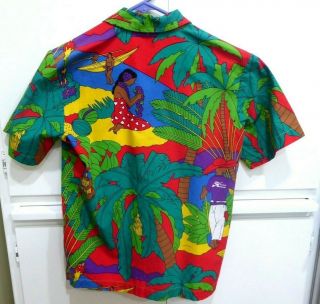 Vintage Hobie Surfboard Hawaiian Shirt Aloha Design Bright Colors Small