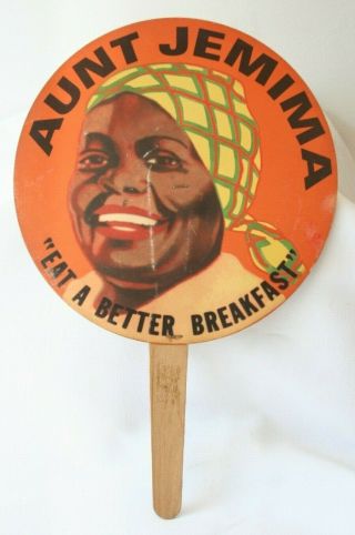 Advertising Vintage Fan Black Americana Life Of Aunt Jemima Syrup