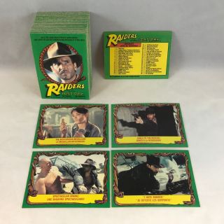 Raiders Of The Lost Ark O - Pee - Chee 1981 Complete Trading Card Set Harrison Ford