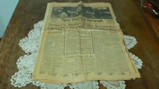 President Jfk John Kennedy Assassination Tyler Texas Newspaper Nov 23