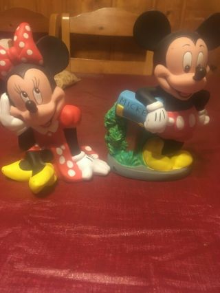 Disney Mickey Mouse Minnie Mouse Mailbox Piggy Bank Vintage Stoppers