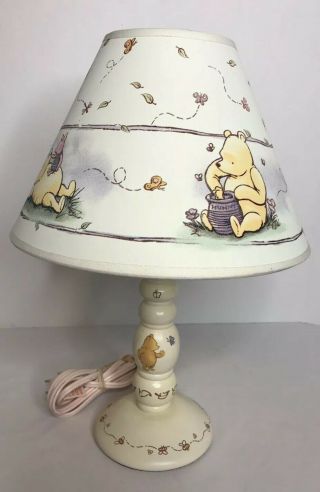 Disney Classic Winnie The Pooh Piglet 15 " Nursery Lamp And Shade Light
