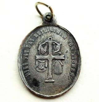 RARE 19TH CENTURY ANTIQUE MEDAL TO CHARLES THE GREAT & SANCTUARY OF AACHEN 2