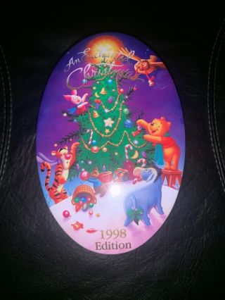 1998 Disney Winnie The Pooh Enchanted Christmas Eeyore Tigger Rabbit Box Pin Set