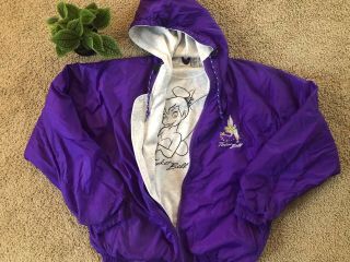 Disney Tinker Bell Purple Spell Out Neon Bright Jacket Womens 2xl Tink Peter Pan