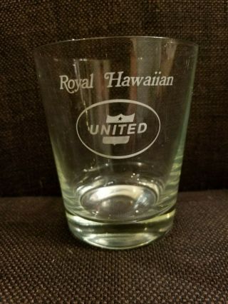 United Airlines Royal Hawaiian Vintage Glass
