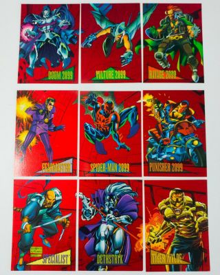1993 Marvel Universe Trading Cards Complete Red Foil 2099 Set Skybox Series 4