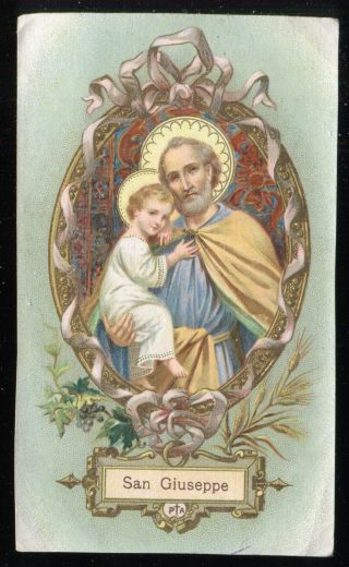 Antique Holy Card Of St Joseph And Jesus