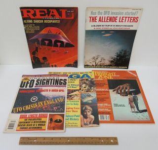 5 Vintage [1967 - 1994] Ufo Magazines Sightings Real Saga Allende Twilight Wz5822