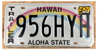 Hawaii 2005 Trailer License Plate 956hyh