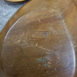 VTG Royal Acacia Monkey Pod Carved Wood Tiki Serving Bowls Utensils 11 Pc Set 3