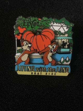 Disney Chip & Dale Living With The Land Epcot Boatride Pin 83255 Mickey Pumpkin
