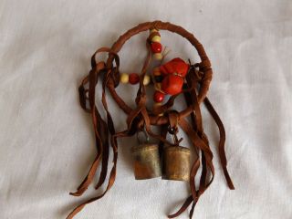 Vintage Native American Indian Dream Catcher Medicine Wheel With Bells Handmade