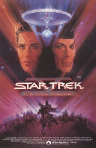 Star Trek V Final Frontier Bob Peak 22x34 Movie Poster William Shatner Nimoy 5