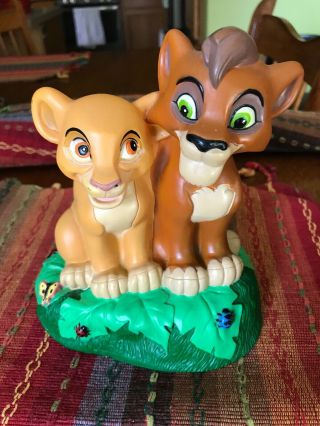 Euc Vintage Disney 1993 Lion King Kovu & Kiara Coin Piggy Bank Berk Corp Plastic
