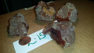 8,  Ozs 4x Red Carnelian Quartz Crystals Mineral Specimens Jewelry Cabbing Rough