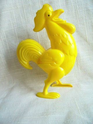 Vintage Hard Plastic Rooster Easter Candy Container / Sucker Holder