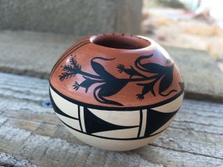 Jemez Native American Pottery Corn Design - Signed B.  Yepa 2” X 2.  5”