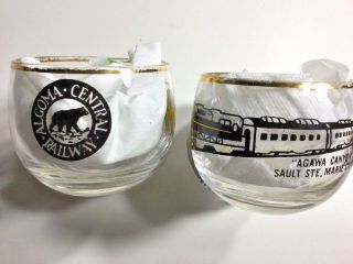 Set Of 4 Algoma Central Railway Agawa Canyon Tours Glasses Gold Rim