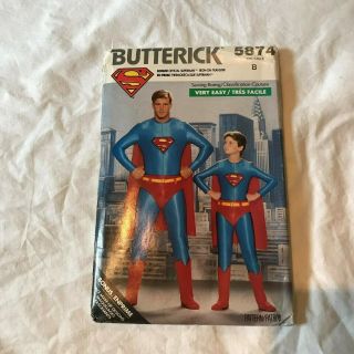1987 Butterick Superman Costume Pattern 5874 Size Men 