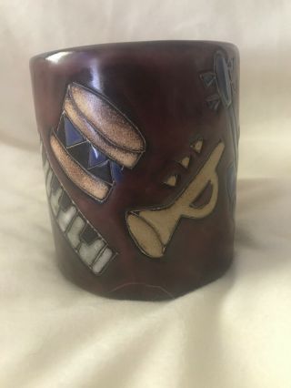 Musical Design Mara Mexico Pottery Mug Hand - Crafted Mexican Pottery 2