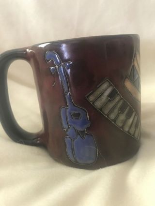 Musical Design Mara Mexico Pottery Mug Hand - Crafted Mexican Pottery 3