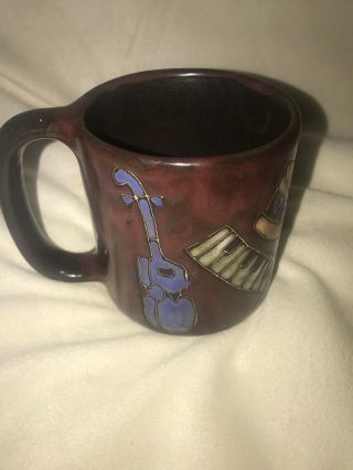 Musical Design Mara Mexico Pottery Mug Hand - Crafted Mexican Pottery 4
