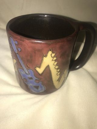 Musical Design Mara Mexico Pottery Mug Hand - Crafted Mexican Pottery 5