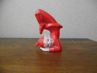 Vintage Red Ceramic Pixie Elf Figurine