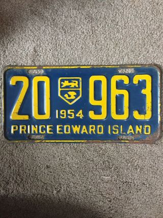 1954 Prince Edward Island License Plate -