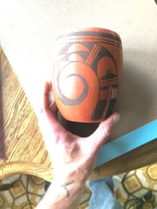 Hopi Pottery,  Vintage Redware,  Cylinder Vase,  Awesome Piece
