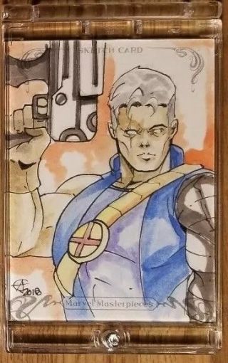 2018 Upper Deck Marvel Masterpieces Cable Art Sketch Card By Alvin Alleofas 1/1