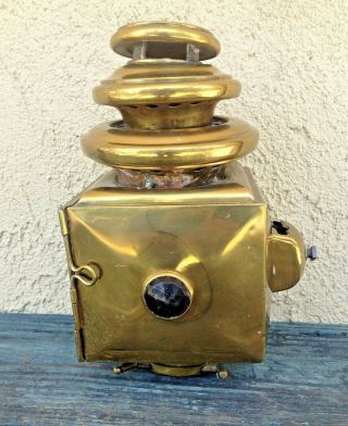 E & J Antique 1908 Brass Carriage Coach Auto Light Kerosene Lamp Model T,