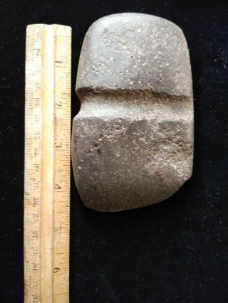 Authentic Native American Indian Grooved Stone Axe Head Artifact