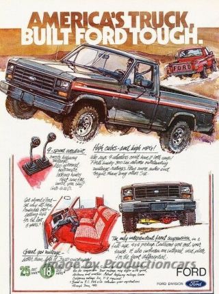 1982 Ford F - 150 Truck Xls Advertisement Print Art Car Ad J788