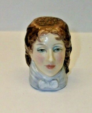 A Francesca Hand Painted Character Head Thimble - - Lady Hamilton - -