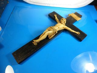 Large Wood And Metal Antique Crucifix