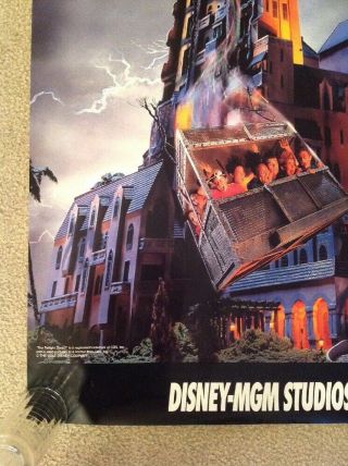 Rare Promotional Disney MGM Studios Twilight Zone Tower Terror Poster 36 