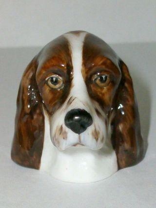 A Francesca Hand Painted Dogs Head Bone China Thimble - - A Springer Spaniel - - -