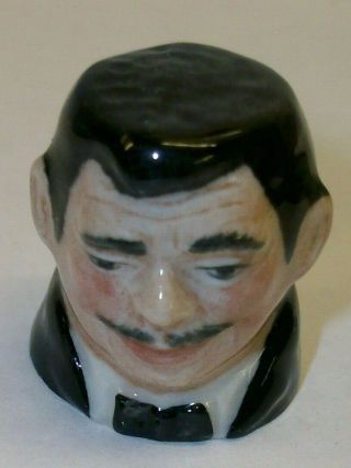 An Artone Hand Painted Character Head Bone China Thimble - - Clark Gable - -