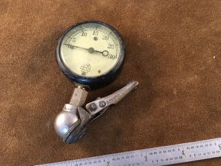 Vintage Schrader U.  S.  Gauge Dial Tire Pressure Gauge